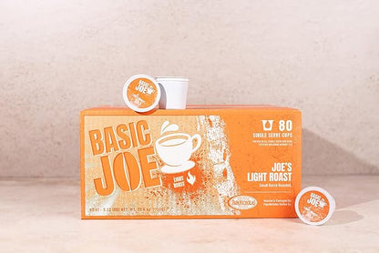 Basic Joe 80-Count 100% Arabica Light Roast Single Serve Coffee Pods for K-Cup Keurig Brewers