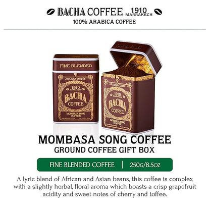 Bacha Coffee | Mombasa Song Fine Blended Signature Nomad Collection, 100% Arabica Specialty Coffee, Ground Beans, Medium Roast, 250g
