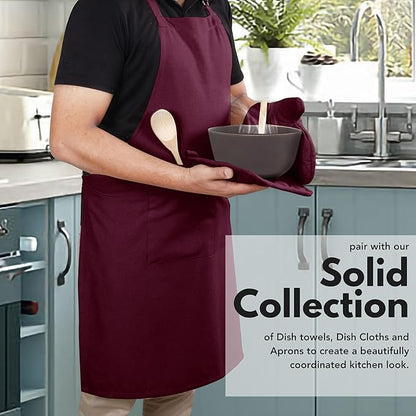 Native Fab 4 Piece Set - 2 Oven Mitts & 2 Potholders, Heat Resistant, 100% Cotton, Quilted Design, Non-Slip Grip, Machine Washable, Ideal for Baking, Cooking, BBQ, Kitchen Protection - Burgundy Wine