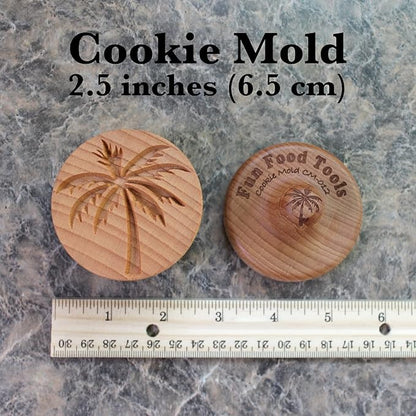 Wood Cookie Stamp, 2.5 Inch (Palm Tree CS 012)