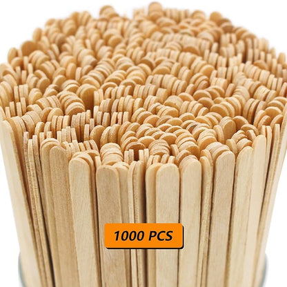 Sugormek1000PCS 5.5 IN Wooden Coffee Stirrers, A+Level Smooth Rounded Edges Disposable Coffee Stir Stick, Wooden Stir Stick for Coffee Cocktail Coffee Bar Accessories DIY Craft Design