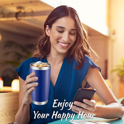 20 oz Tumblers Bulk Stainless Steel Tumbler with Lid Double Wall Vacuum Insulated Coffee Mug 20oz Powder Coated Cup for Hot and Cold Drinks (Blue, 12 pack)