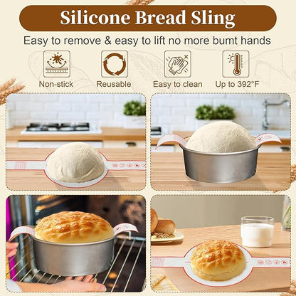 Sourdough Starter Kit, 9" Round & 10" Oval Banneton Bread Proofing Basket Set, Sourdough Bread Baking Supplies, Bread Making Tools Gift Set for Beginner Professional Bakers
