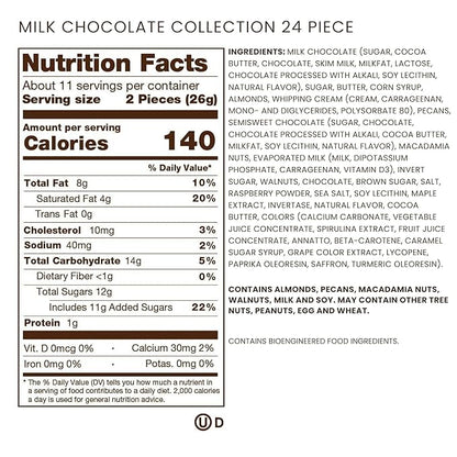 Ethel M Chocolates Premium Milk Chocolate Collection Chocolate Gift Box Candy Assortment, 24 Pieces of Creamy, Smooth and Rich Chocolate Gems