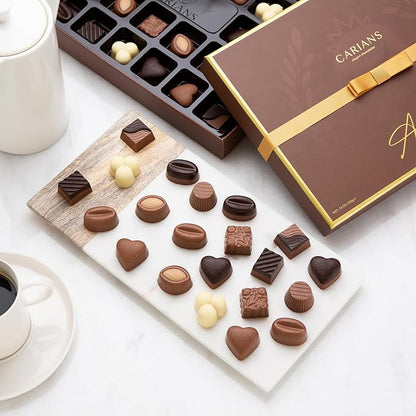 CARIANS Chocolate Gift Box, Assorted Luxury Premium Pralines Gourmet Chocolate Basket, Dark, Milk & Truffles, Box of Candy, Great for Gift Giving, Anniversary, Thanksgiving, Christmas