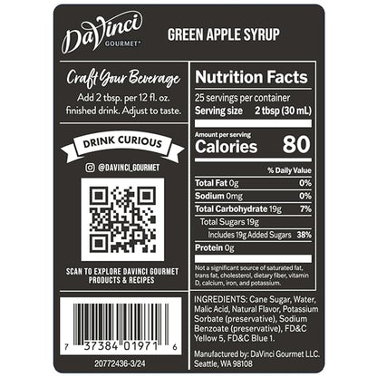 DaVinci Gourmet Green Apple Syrup, 25.4 Fluid Ounces (Pack of 4)