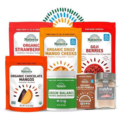 NATIERRA Organic Freeze-Dried Pineapple, Banana & Mango | USDA Organic, Non-GMO & Vegan | Variety Pack (of 3)