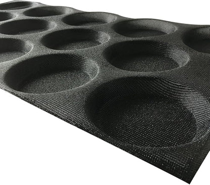 Bluedrop Silicone Hamburger Bread Forms Perforated Silicone Bakery Molds Tartlets Pita Moulds Sheets Food Grade for Industrial Large Size