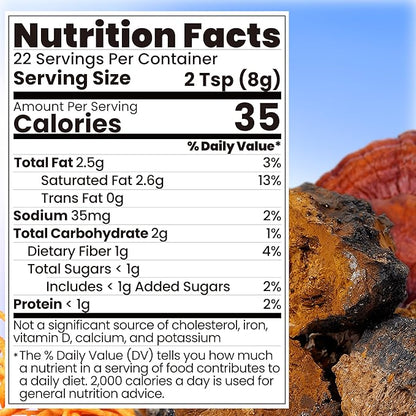 Mushroom Coffee Creamer, Blueberry Flavored, Probiotics, MCT Powder and 6 Mushrooms | Lion's Mane, Turkey Tail, Reishi, Maitake, Chaga, Cordyceps | Boosts Energy, Focus, Supports Immunity | Gluten-Free, Vegan, 6.35 Oz