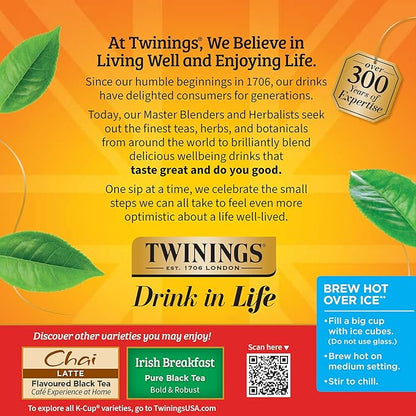 Twinings English Breakfast Black Tea K-Cup Pods for Keurig, 24 Count (Pack of 1), Smooth, Flavourful, Robust, Caffeinated, Enjoy Hot or Iced