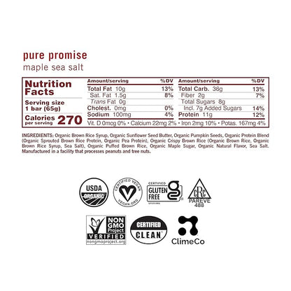 GoMacro MacroBar Organic Vegan Protein Bars - Maple Sea Salt (2.3 Ounce Bars, 12 Count)
