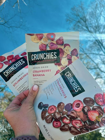 Crunchies Freeze-Dried Fruits, 100% All Natural Crispy Fruit, Non GMO and Kosher, Resealable Freeze Dried Fruit Snack Packs, Pack of 6 (Strawberry Lovers Variety Pack)