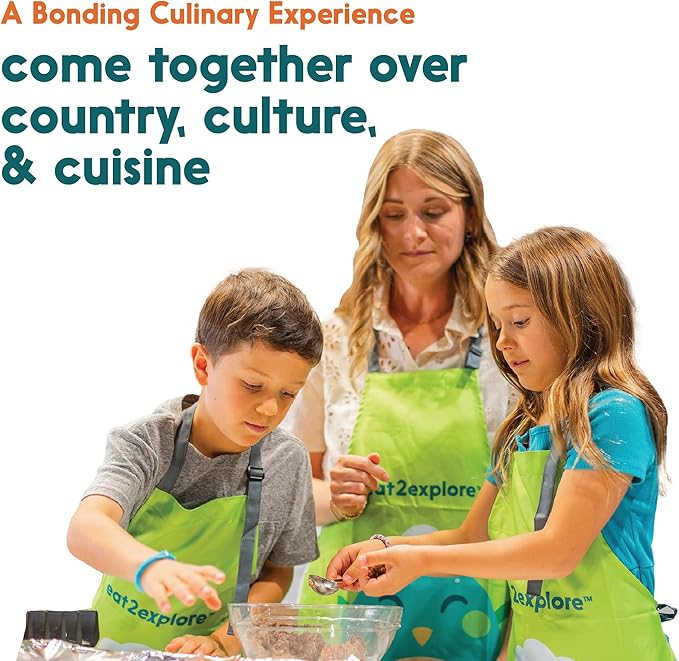 eat2explore Cooking Kits for Kids – Interactive & Educational Kids Cooking Sets Real for Ages 5 and Up,3 Recipe Cards & Global Ingredients – Fun Gift for Young Chefs (Spain Edition)