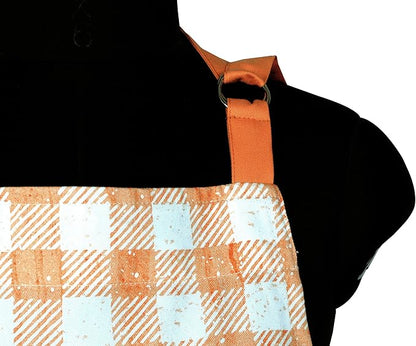 AMOUR INFINI Cotton Aprons for Women with Pocket, Adjustable Strap & Waist Ties - Washable Aprons for Baking, Cooking, Gardening (27.5 x 33 Inches - Farm Rooster)