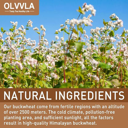 Olvvla - Himalayan Tartary Buckwheat - 8oz/227g - Premium Roasted Buckwheat Tea - Gluten-Free - Caffeine Free - Rich Aroma of Roasted Buckwheat