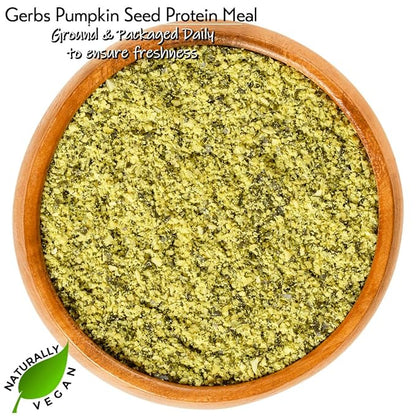 GERBS Pumpkin Seed Meal 1 LB. Premium Grade | Freshly Harvested & Packaged in Resealable Bulk Bag | Non-GMO, Keto & Paleo | Heart healthy, Natural Sleep Aid & antioxidant rich | Gluten Peanut Free