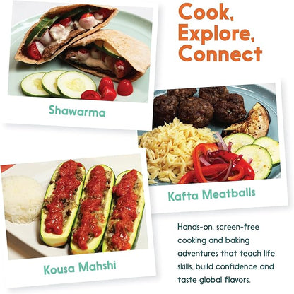 eat2explore Cooking Kits for Kids – Interactive & Educational Kids Cooking Sets Real for Ages 5 and Up,3 Recipe Cards & Global Ingredients – Fun Gift for Young Chefs (Lebanon Edition)