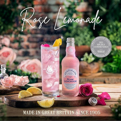 Fentimans Sparkling Rose Lemonade - Sparkling Pink Lemonade with Natural Ingredients, Mixer, Craft Soda, Botanically Brewed Lemonade - 9.3 Fl Oz (Pack of 12)