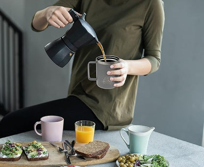 COREFLEX 12 oz Insulated Coffee Mug with Handle & Lid, Stainless Steel Double Walled Vacuum Insulated Tumbler, Travel Coffee Cup Thermal Cup - Home, Office, Travel, Outdoor, Camping