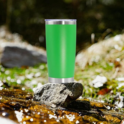 20oz Tumbler Stainless Steel Tumbler Cup with Lid Vacuum Insulated Double Wall Travel Mug, Durable Powder Coated Travel Coffee Tumbler Mug for Hot & Cold Drinks, Green,4 Pack