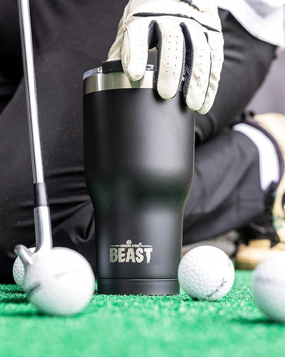 Beast 20 oz Tumbler Stainless Steel Vacuum Insulated Coffee Ice Cup Double Wall Travel Flask (Matte Black)