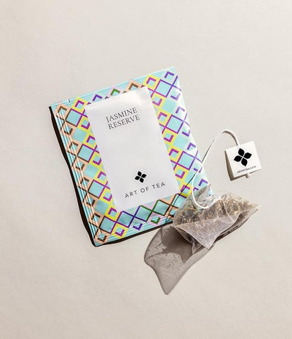 Art of Tea | Organic Jasmine Reserve (Jasmine Tea) | 50 Eco Friendly Pyramid Tea Bag Sachets