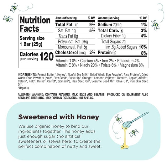 Perfect Bar Mini, Peanut Butter Protein Bar, Protein Snack, Snack Bar, Organic, Gluten Free, Soy Free, Non GMO, No Sugar Alcohols, 0.88 Ounce Bar, 24 Count