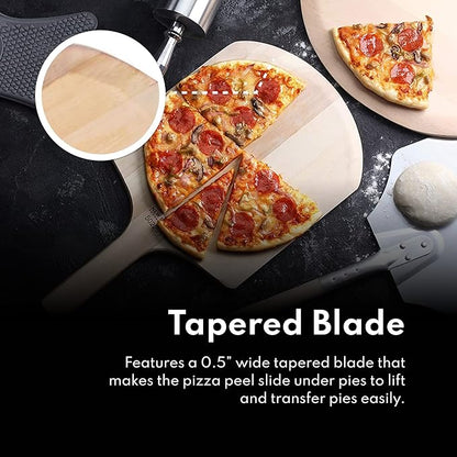 New Star Foodservice 50332 Restaurant-Grade Wooden Pizza Peel, 18" L x 16" W Plate, with 8" L Wooden Handle, 26" Overall Length
