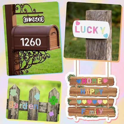 2 Inch Letter Stencils Symbol Numbers Craft Stencils, 63 Pcs Reusable Alphabet Templates Interlocking Stencil Kit for Painting on Wood, Wall, Fabric, Rock, Sign, DIY Art Projects (Letter and Number)
