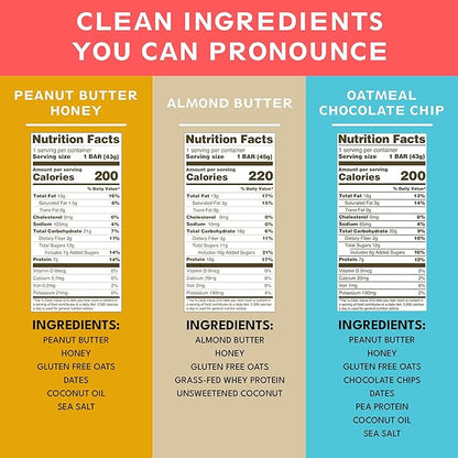 KiZE Energy Bars - Best Sellers Variety Pack - 30-Count -Gluten Free, Dairy Free Options, Non-GMO, and High Protein Meal Replacement Energy Bars, Clean and Simple Food Ingredients - 7-10g High Protein Snacks (30 Count)