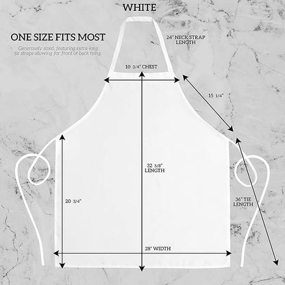 GREEN LIFESTYLE 120 Pack Professional Chef Apron – Grilling Aprons for Men, Waterproof Cooking Apron for BBQ, Work or Restaurant Use, Kitchen Aprons for Women – White, No Pockets