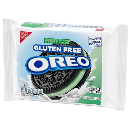 OREO Gluten Free Mint Creme Chocolate Sandwich Cookies, Gluten Free Cookies, 12 - 12.47 oz Packs