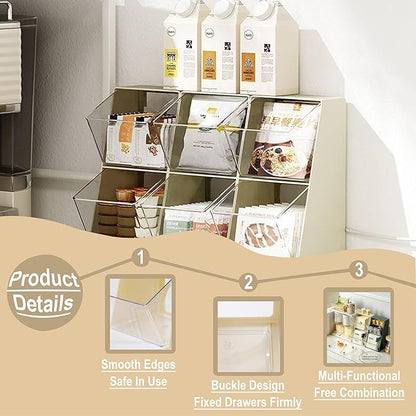 Acrylic Tea Bag Organizer Storage Box with 2 Transparent Drawers, Multi-Functional Coffee Pod K Cup Holder Container for Kitchen Home Office Organizer - White