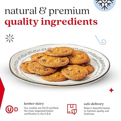 David's Cookies Winter Wonderland Thin and Crispy Cookies Tin – Gourmet Crunchy Cookies in Festive Sweet Sampler – Holiday Dessert Gift for Friends Family, Christmas Treats and Seasonal Celebrations