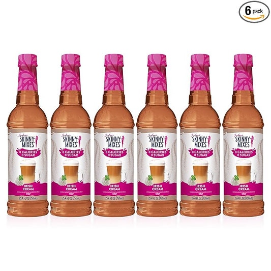 Jordan's Skinny Syrups Irish Cream, Sugar Free Flavoring Syrup, 25.4 Ounce Bottle (Pack of 6)