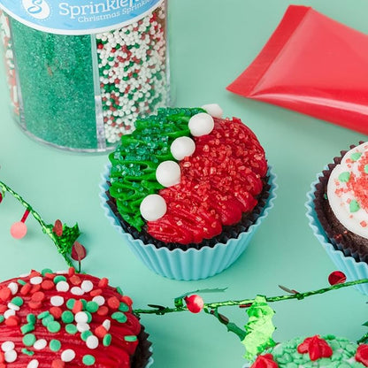 Sweets Indeed Sprinkles 6 Cell Edible Sprinkle Mix Jimmies Perfect for Cake Decorations Baking Ice Cream Cookies Cupcake Topper (Holiday)