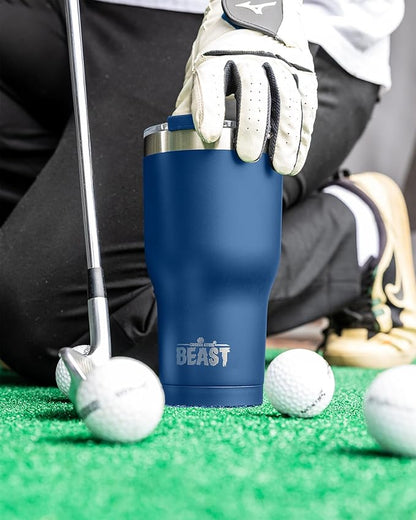 Beast 30 oz Tumbler Stainless Steel Vacuum Insulated Coffee Ice Cup Double Wall Travel Flask (Royal Blue)