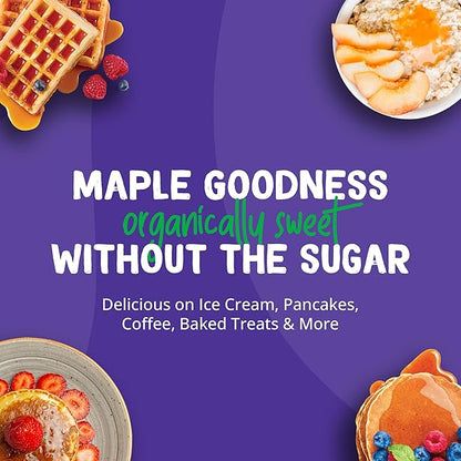 Pyure Organic Maple Flavored Syrup | Sugar-Free Maple Syrup for Pancakes, Waffles, Keto Desserts | 2g Net Carbs, Gluten-Free, Vegan, Plant-Based, Non-GMO, Diabetic Friendly | 14 oz Bottle