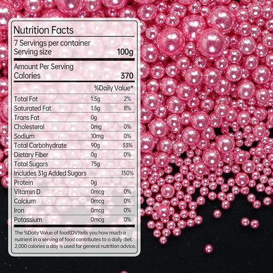 Rose Gold Pearl Sprinkles, Baking Sugar Sprinkles for Cake Decorating, 150g/5.29oz, Mix Size, Cake Decorations, Cupcake, Cookie, Ice Cream Topper, Wedding Party, Christmas Supplies