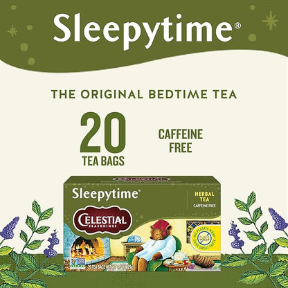 Celestial Seasonings Sleepytime Herbal Tea, Caffeine Free, 20 Tea Bags Box (Pack of 6)