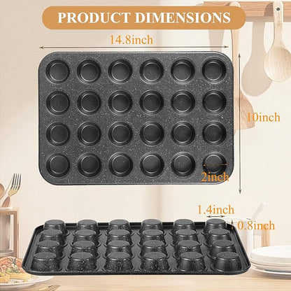 Mini Muffin & Cheesecake Pan, Nonstick 24, Toast Oven Baking Supplies