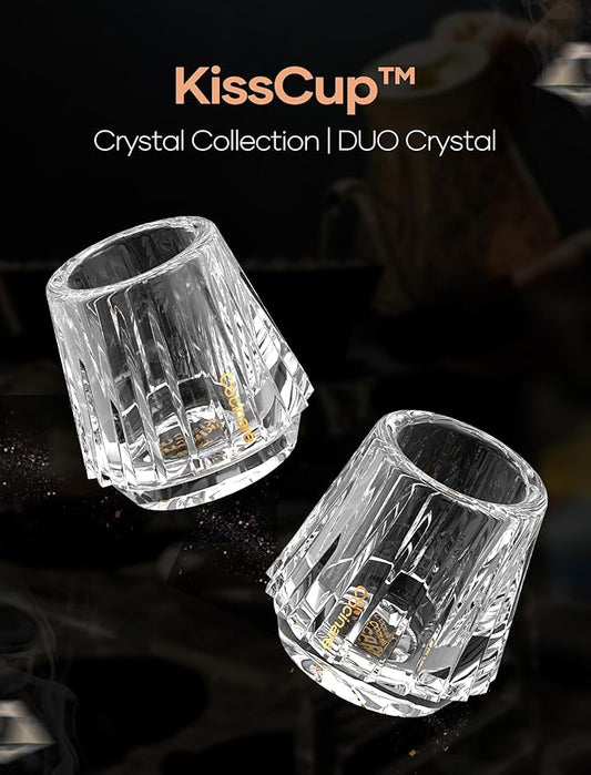 Cocinare Espresso Cups Set of 2, Crystal Clear Espresso Shot Glasses, Ideal Small Demitasse Cups for Pour Over Coffee Maker and Cortado, Essential Coffee Bar Accessories, Gift for Lovers, 1.5 OZ