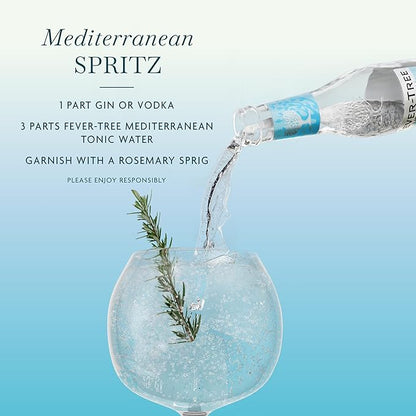 Fever-Tree Mediterranean Tonic Water Glass Bottles, No Artificial Sweeteners, Flavorings & Preservatives, 6.8 Fl Oz (Pack of 24)