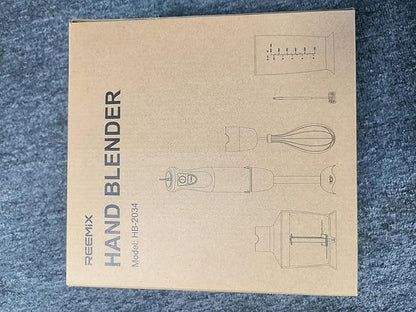 5-in-1 Hand Immersion Blender, 1000W Handheld, Copper Motor Stainless Steel Blade Stick, Mixing Beaker, Food Processor, Whisk, Milk Frother for Smoothies Puree Baby Food (Black)