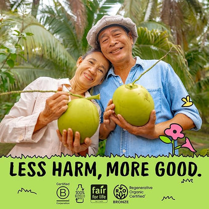 Harmless Harvest Organic Coconut Water 10 Fl Oz, 12 Pack – Natural Electrolyte Hydration Drink, No Sugar Added, Original Coconut Water, Non-GMO & Fair for Life Certified