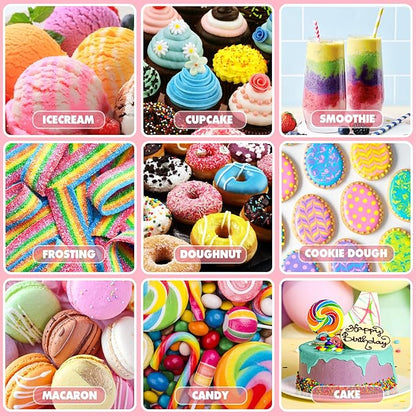 Food Coloring - Vibrant Liquid Icing Food Coloring Set for Baking, Cake Decorating, Easter Egg, Airbrush - Tasteless Food Color Dye for Fondant, Slime, DIY Crafts - 5.5 Fl.oz / 160ml Each (White)