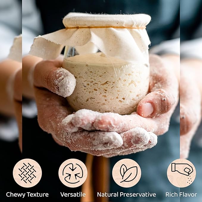 Living Dough - Soviet Rye Sourdough Starter Culture - Active & Live Organic Sourdough Starter for Baking - For Artisanal Bread, Pizza Dough, Waffles & More