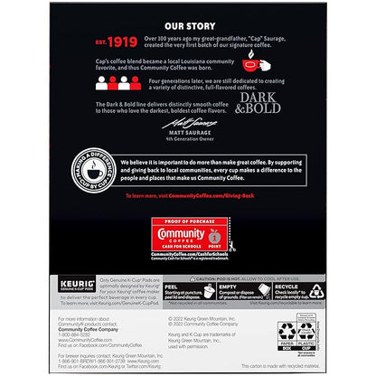 Community Coffee Dark & Bold Espresso Roast 96 Count Coffee Pods, Compatible with Keurig 2.0 K-Cup Brewers, 24 count (Pack of 4)
