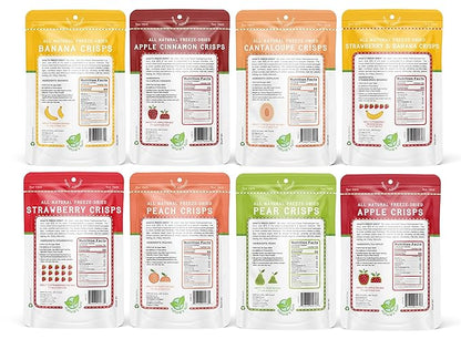 Nature’s Turn Freeze-Dried Fruit Crisps –Healthy, Gluten-Free,Crispy & Delicious, Plant-Based Snack, Ideal for Cereal, Smoothies, School Lunches, & On-the-Go, Mega Variety Bags of 16 (0.53 oz Each)