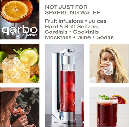 Twenty39 qarbo CLASSIC Sparkling Water Maker Machine - Soda Beverage Carbonator for Home, Seltzer & Carbonated Beverage Dispenser, Water Carbonation Fizz Maker (Matte Black)